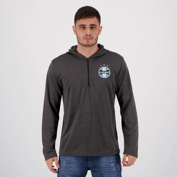 Blusão Grêmio Hoodie Grafite Mescla