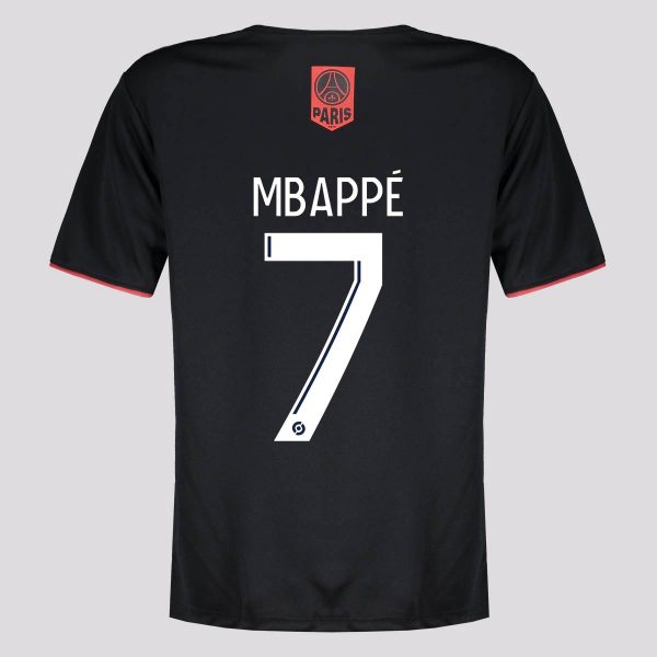 Camisa PSG Gagner 7 Mbappé Infantil Preta