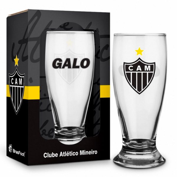 Copo Munich Atlético Mineiro Galo 200Ml Vidro Cerveja