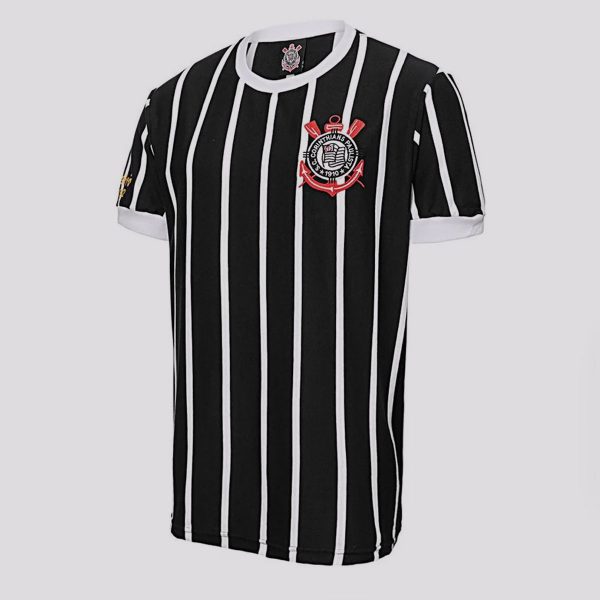 Camisa Corinthians Democracia 1982 Infantil Preta