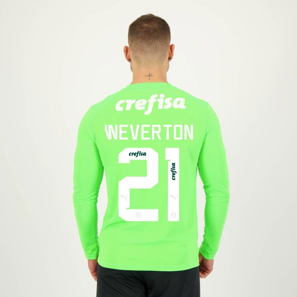 Camisa Puma Palmeiras Goleiro II 2023 Manga Longa 21 Weverton