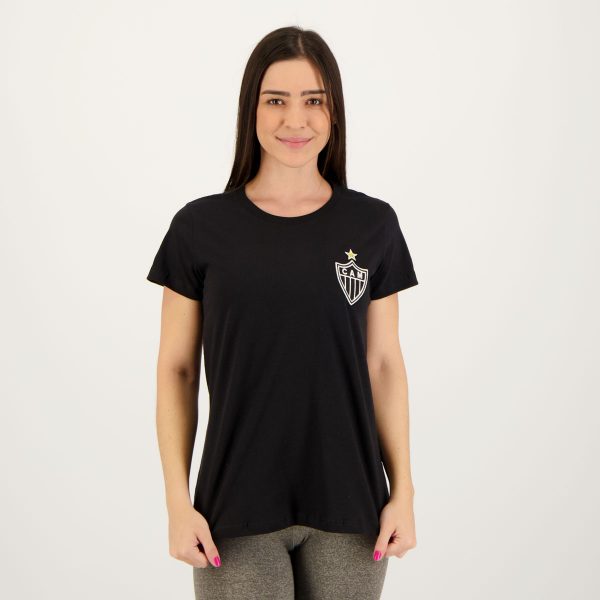 Camisa Atlético Mineiro Baby Look Feminina Preta