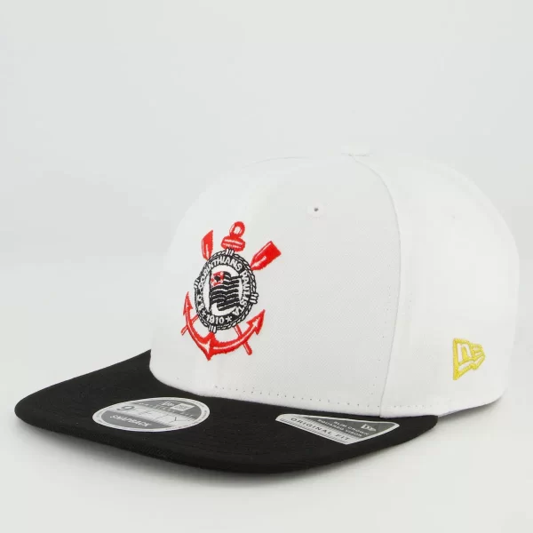 Boné New Era Corinthians Escudo 950 Branco e Preto