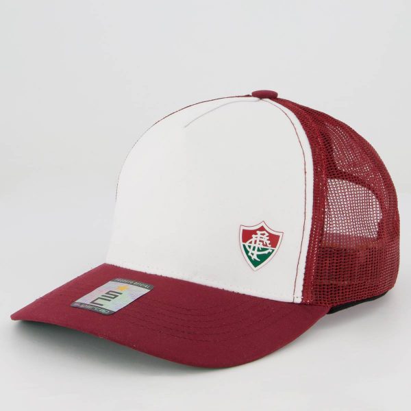 Boné Fluminense Trucker Branco e Bordô