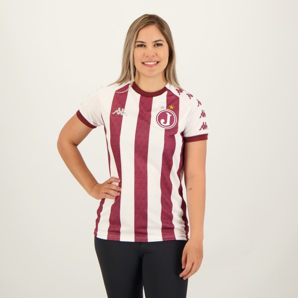 Camisa Kappa Juventus da Mooca Supporter Feminina Branca e Vinho