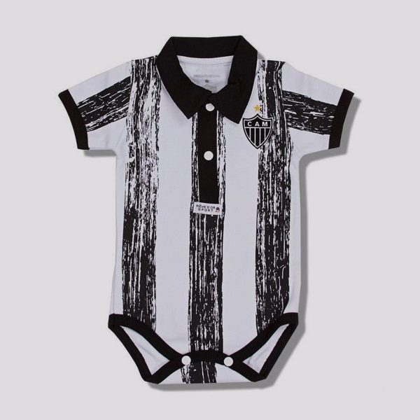 Body Atlético Mineiro Stripe Branco e Preto