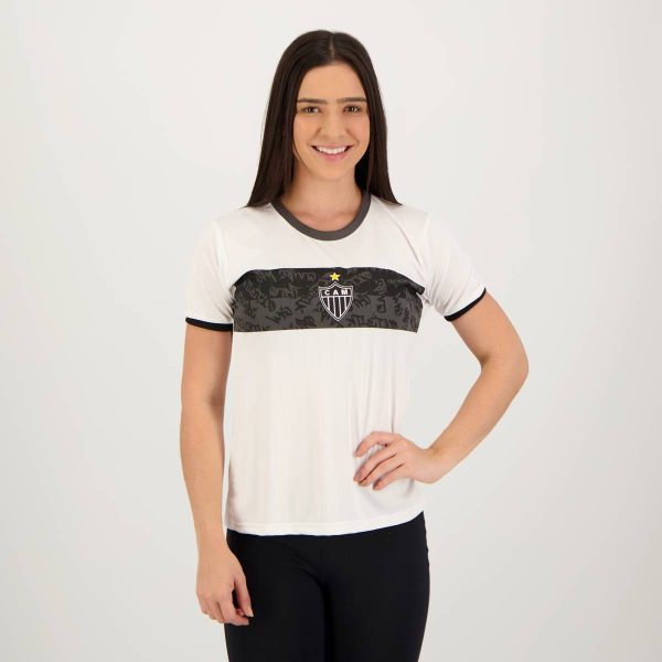 Camisa Atlético Mineiro Stencil Feminina Branca