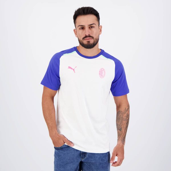 Camiseta Puma Milan Casual Branca e Azul