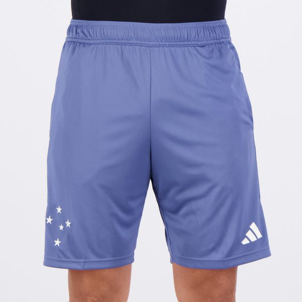 Bermuda Adidas Cruzeiro Treino 2024 Azul e Branca