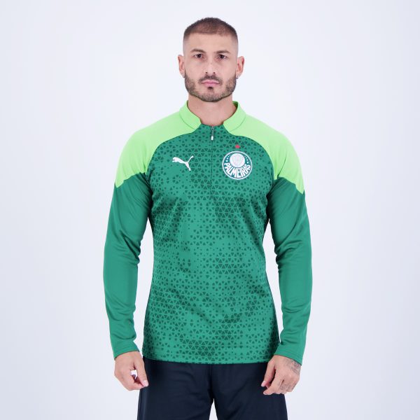 Blusão Puma Palmeiras Training Fleece Verde Escuro