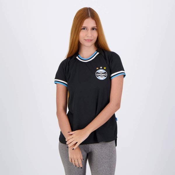 Camisa Grêmio Baby Look Feminina Preta