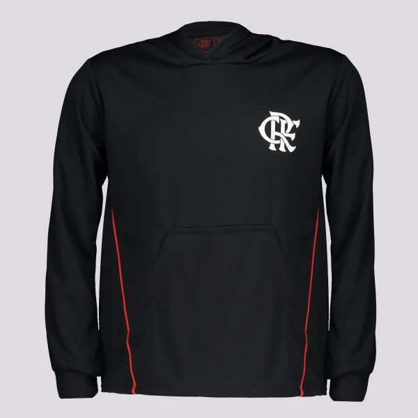 Blusa com Capuz Flamengo Rain Infantil Preta