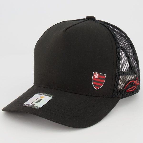 Boné Flamengo Zico Trucker Preto