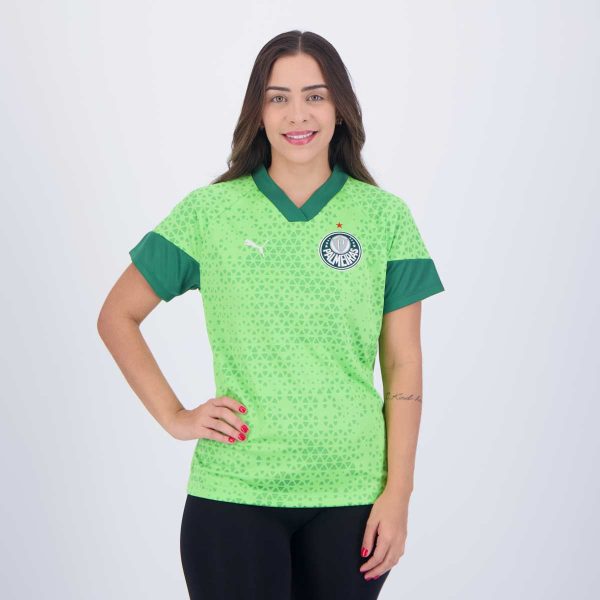 Camisa Puma Palmeiras Treino 2024 Feminina Verde