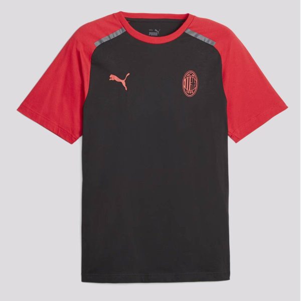 Camiseta Puma AC Milan Casual Preta e Vermelha