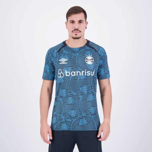 Camisa Umbro Grêmio Aquecimento 2024 Azul