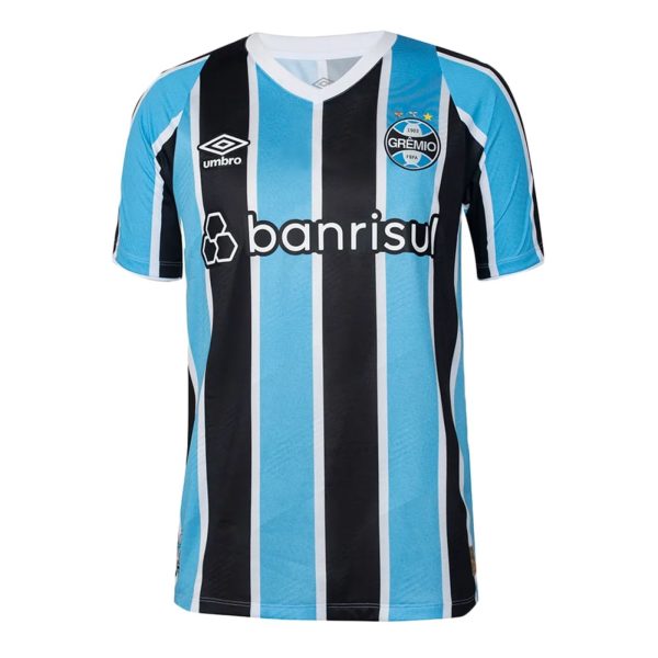 Camisa Masculina Umbro Grêmio Oficial 1 2024 N10 Torcedor Azul/preto