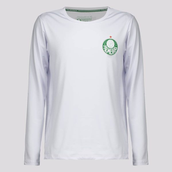 Camisa Palmeiras Brave II Manga Longa UV 50 Juvenil Branca