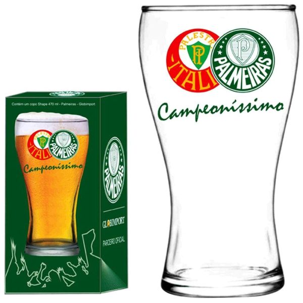 Copo Shape para Cerveja Globimport Palmeiras Campeonissimo - 470ml