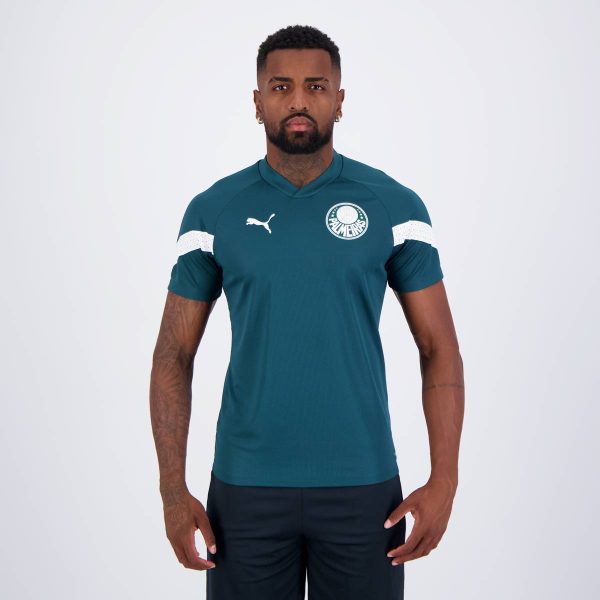 Camisa Puma Palmeiras Treino 2023 Verde e Branca