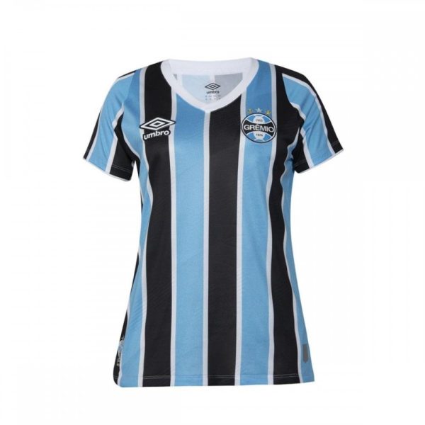 Camisa Umbro Grêmio Oficial 1 2024 Torcedora Feminino Umbro Azul