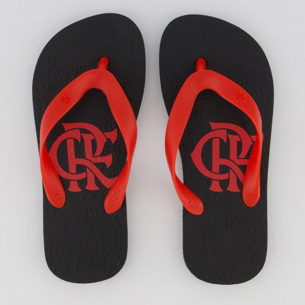 Chinelo Flamengo Basic CRF Infantil Preto e Vermelho