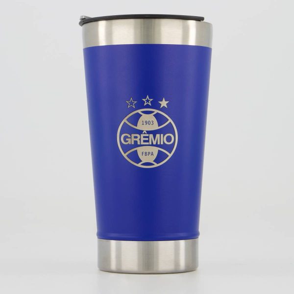 Copo Térmico Grêmio Com Abridor 473ml Azul