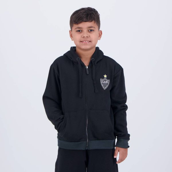 Jaqueta Atlético Mineiro Portlet Infantil Preta