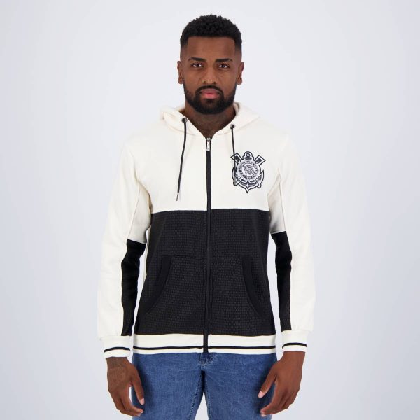 Jaqueta Corinthians Moletom All Off White