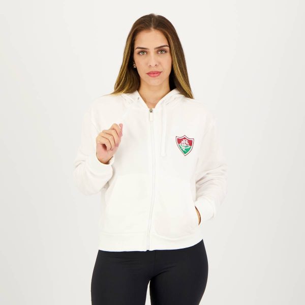 Jaqueta Moletom Fluminense Portlet Feminina Branca