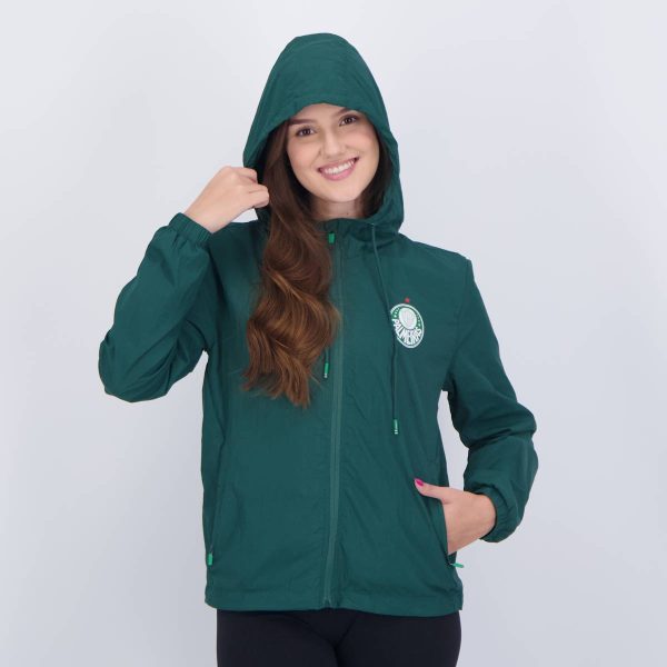 Jaqueta Palmeiras Player Corta Vento Feminina Verde