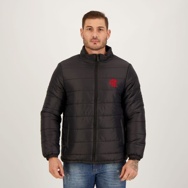 Jaqueta Puffer Flamengo Hologram Preta