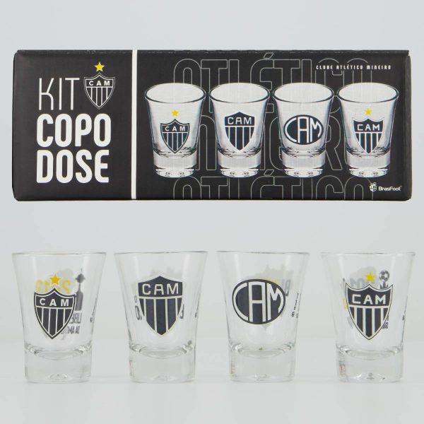 Kit 4 Copos Dose Atlético Mineiro Conquistas