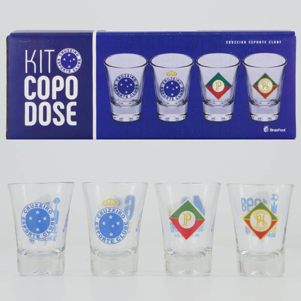 Kit 4 Copos Dose Cruzeiro Conquistas