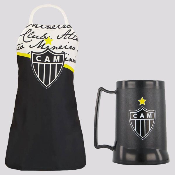 Kit Atlético Mineiro Caneca Gel e Avental Churrasqueiro