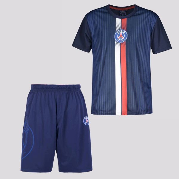 Kit Camisa e Calção PSG Infantil Azul