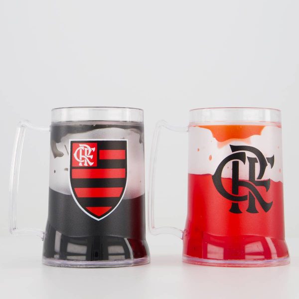 Kit Com 2 Canecas em gel Flamengo Vermelho