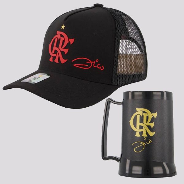 Kit Flamengo Zico Boné e Caneca Gel