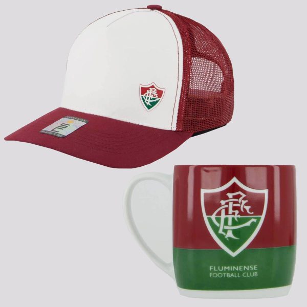 Kit Fluminense Caneca Porcelana e Boné Trucker