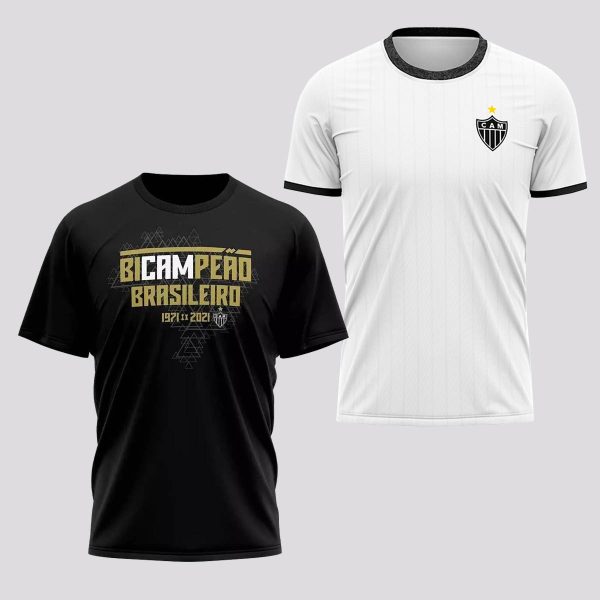 Kit de 2 Camisas Atlético Mineiro Preta e Branca