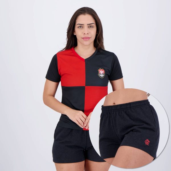 Kit de Camisa e Shorts Flamengo Feminino