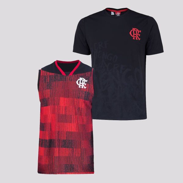 Kit de Regata e Camisa Flamengo Vermelha e Preta