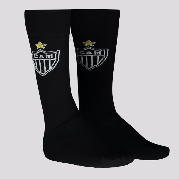 Meião Atlético Mineiro Escudo Infantil Preto