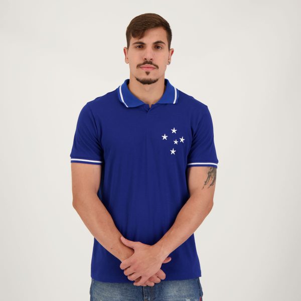 Polo Cruzeiro Retrô Azul