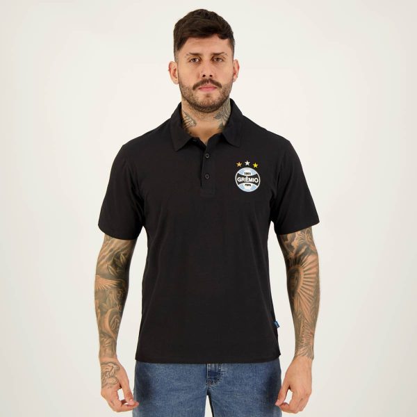 Polo Grêmio Escudo GFBPA Preta