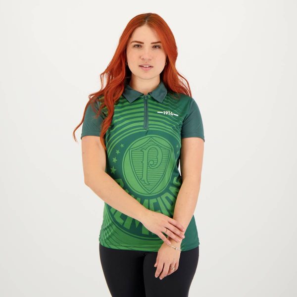 Polo Palmeiras Shield Feminina Verde Escuro