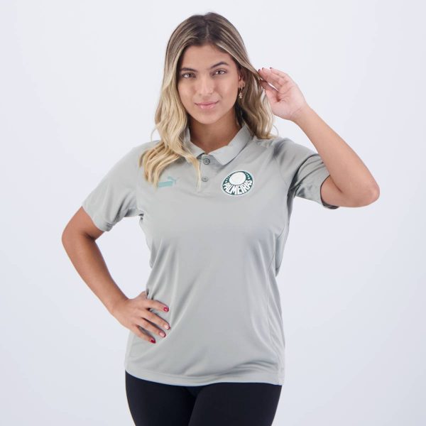 Polo Puma Palmeiras Casual Feminina Cinza