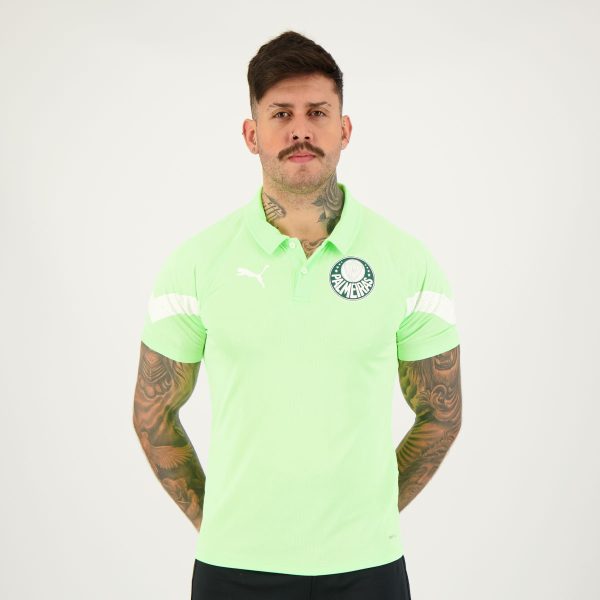 Polo Puma Palmeiras Treino Verde Fluorescente