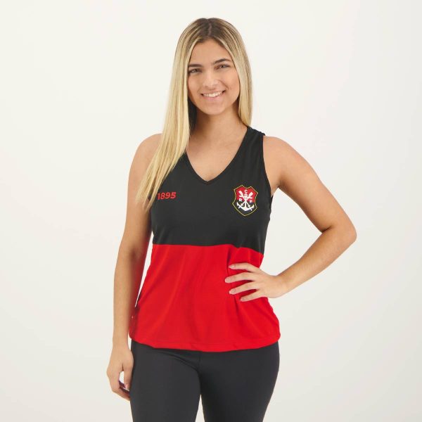 Regata Flamengo Blockchain Feminina Preta e Vermelha