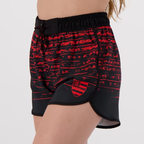 Shorts Flamengo Cushy Feminino Vermelho e Preto